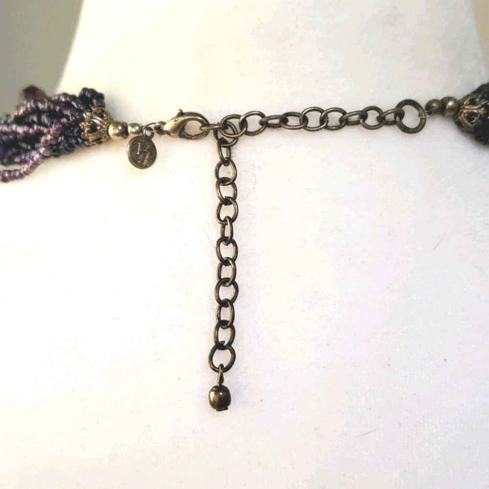 Vintage Victor Janson Purple Glass Bead Necklace - Picture 3 of 3
